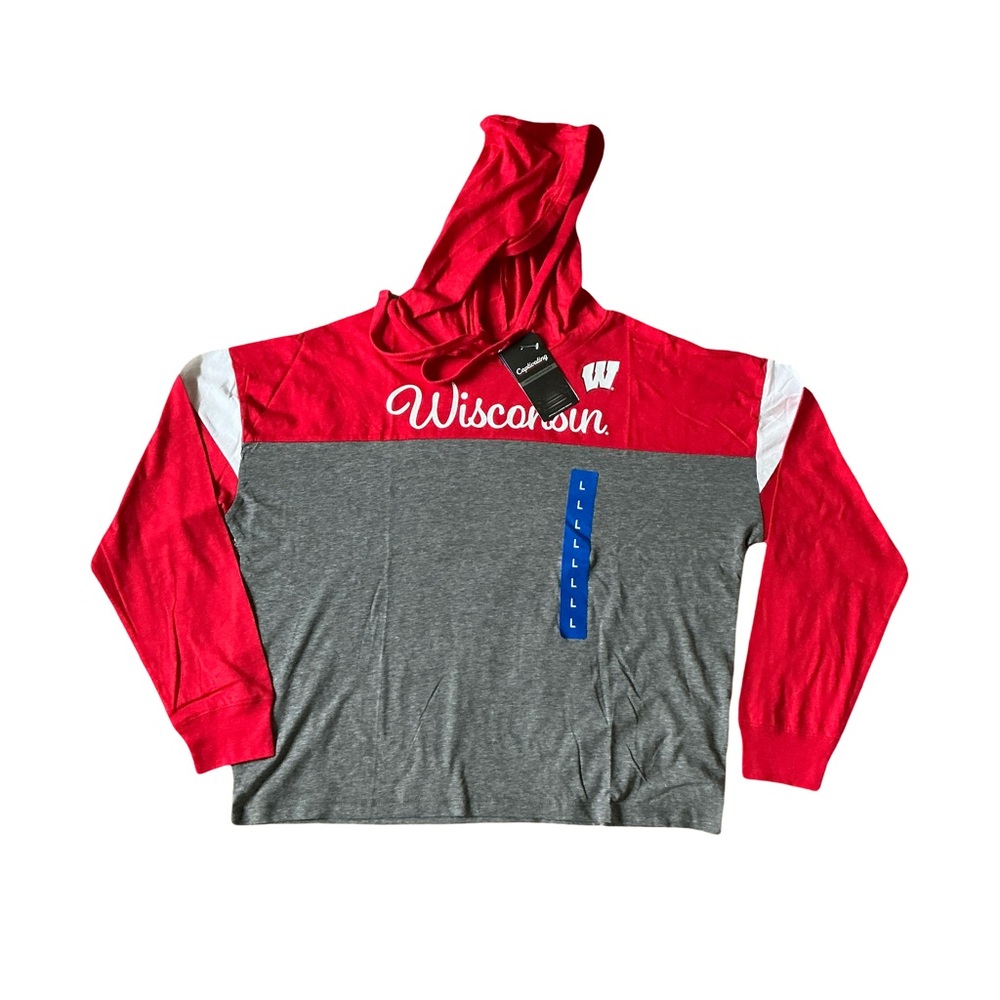 Wisconsin Red and Gray Hoodie Size L